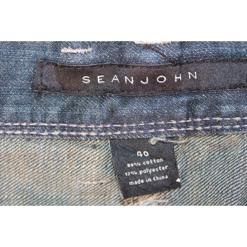 Sean John Methodically Engineered DNM Jeans Mens 40x33 Dark Wash Flap Pocket Y2K